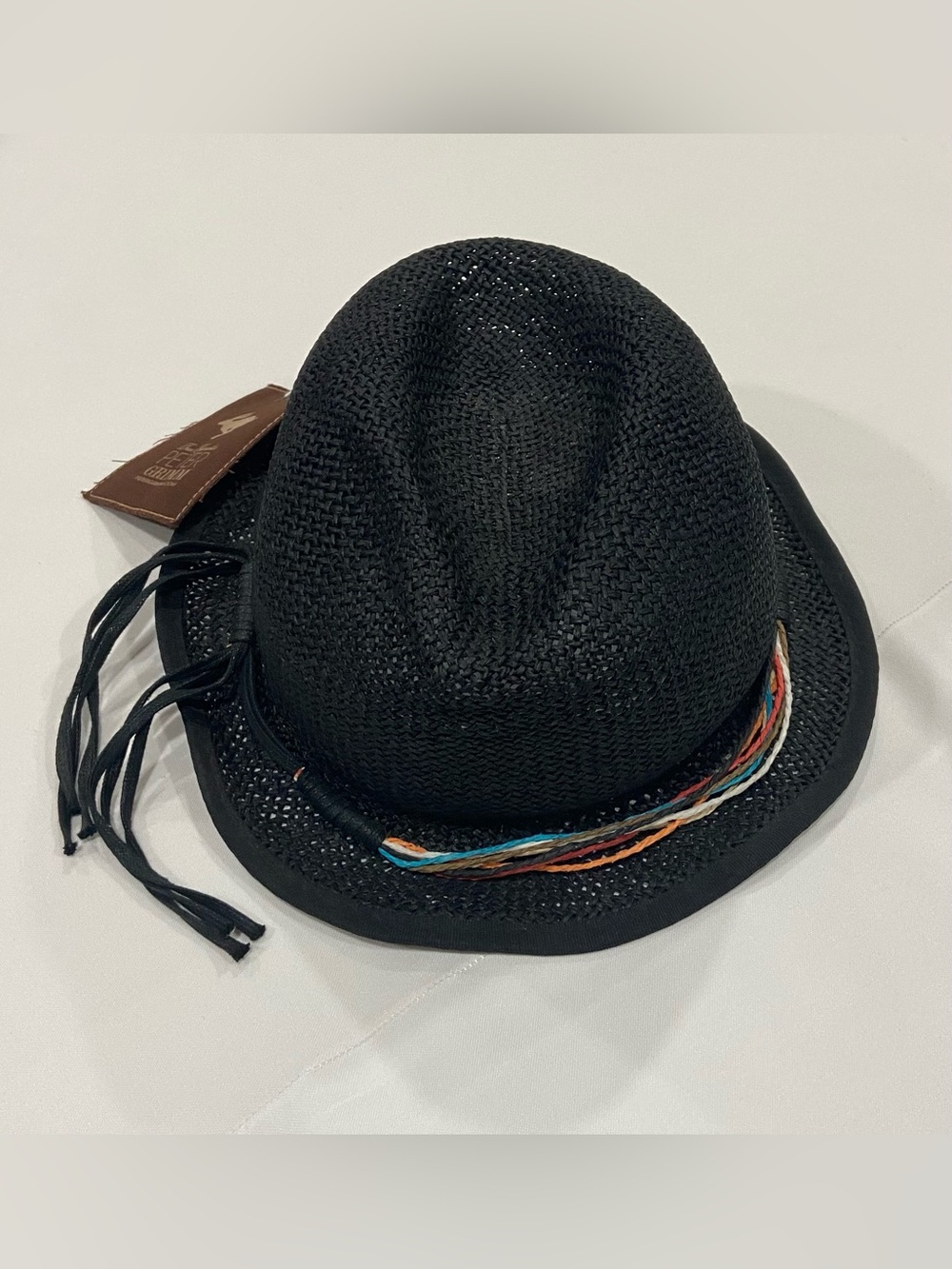 Authentic Peter Grimm Black Woven Lightweight Men's Fedora Hat